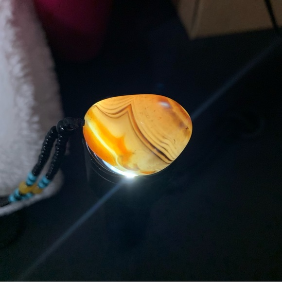 Natural Evil Eye Botswana Agate Pendant Stones Necklace - Picture 3 of 7